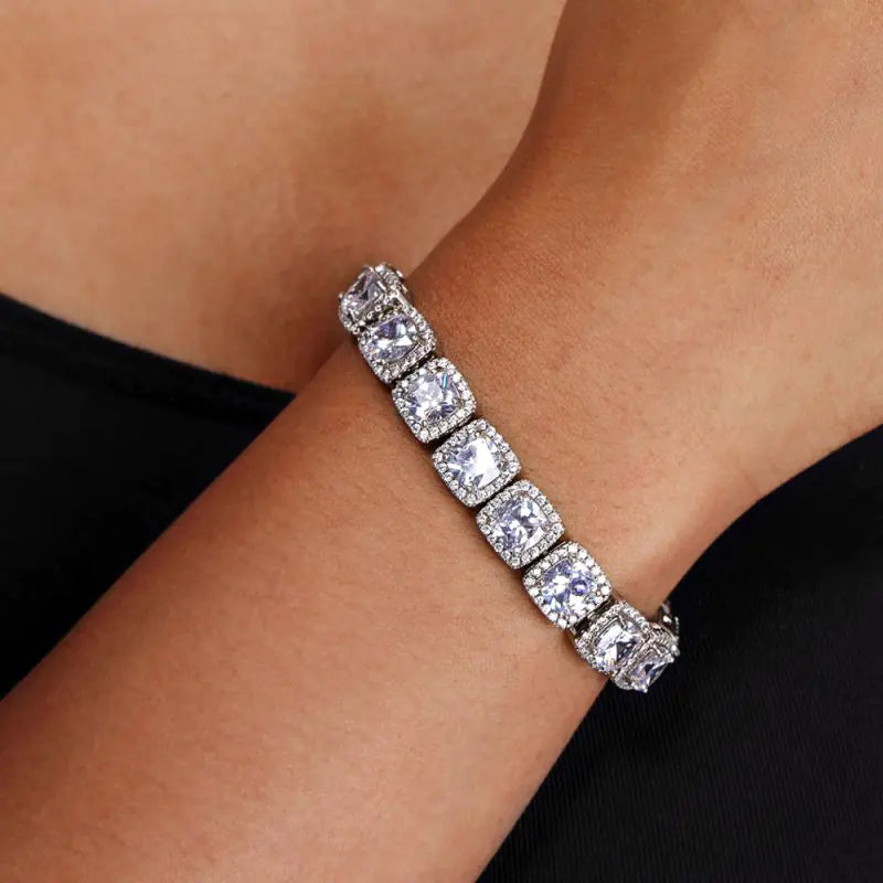 18K White Gold plated, sterling silver Bracelet