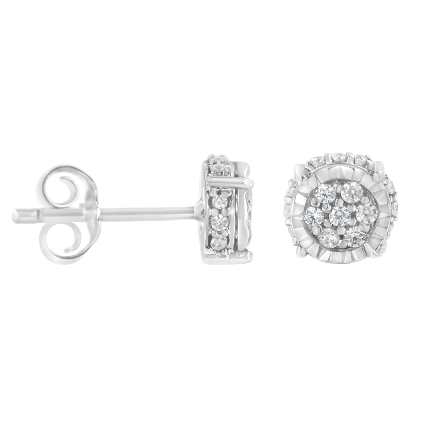 Sterling Silver Floral Stud Earring