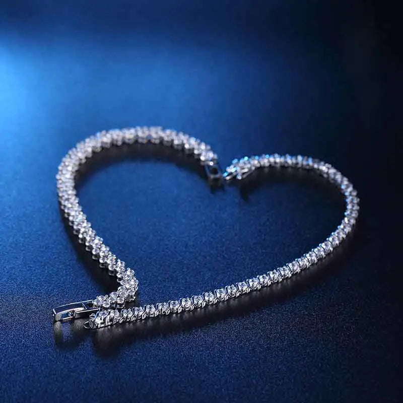 Sterling Silver Twisted Diamond Bracelet
