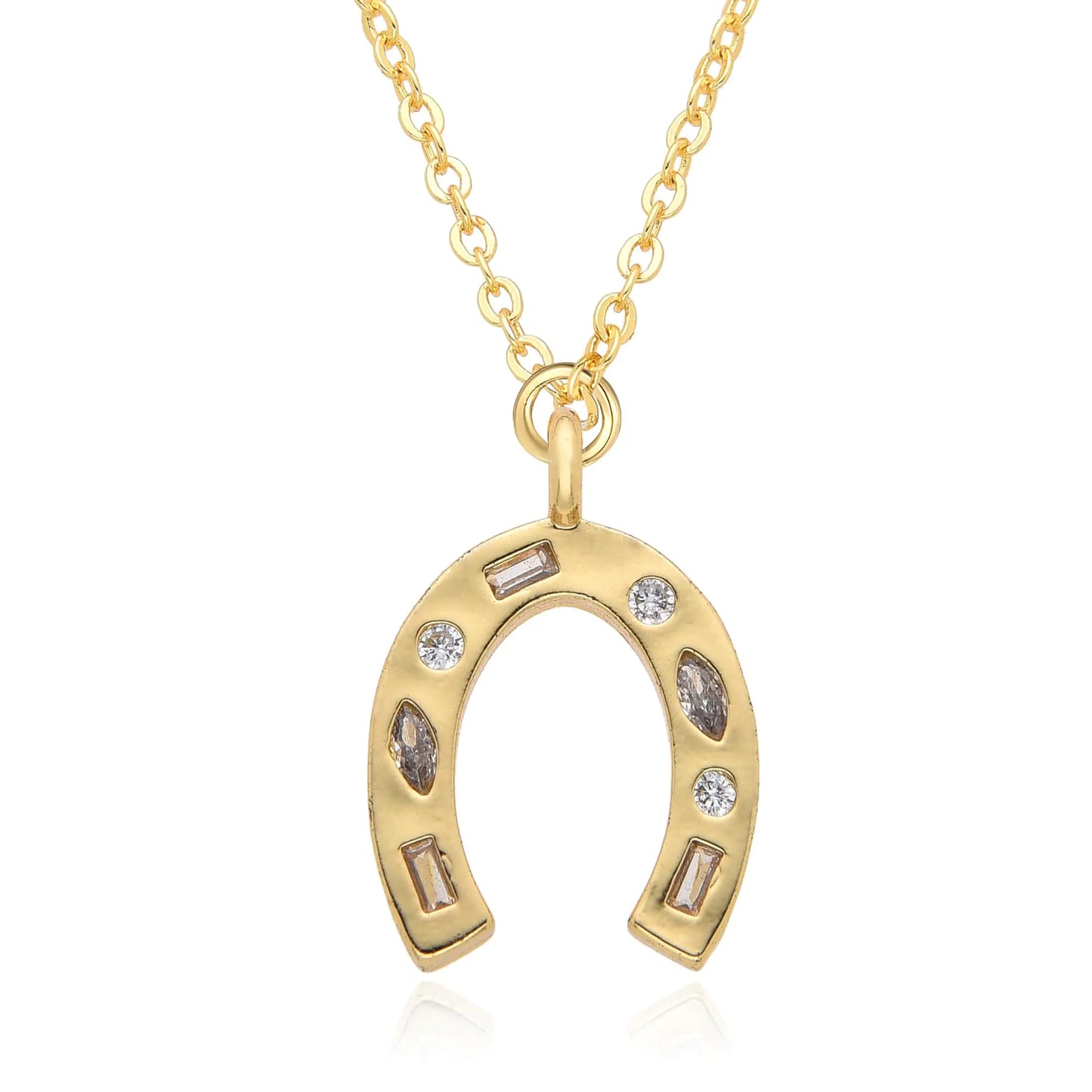 Yellow Gold Lucky Horseshoe Necklace