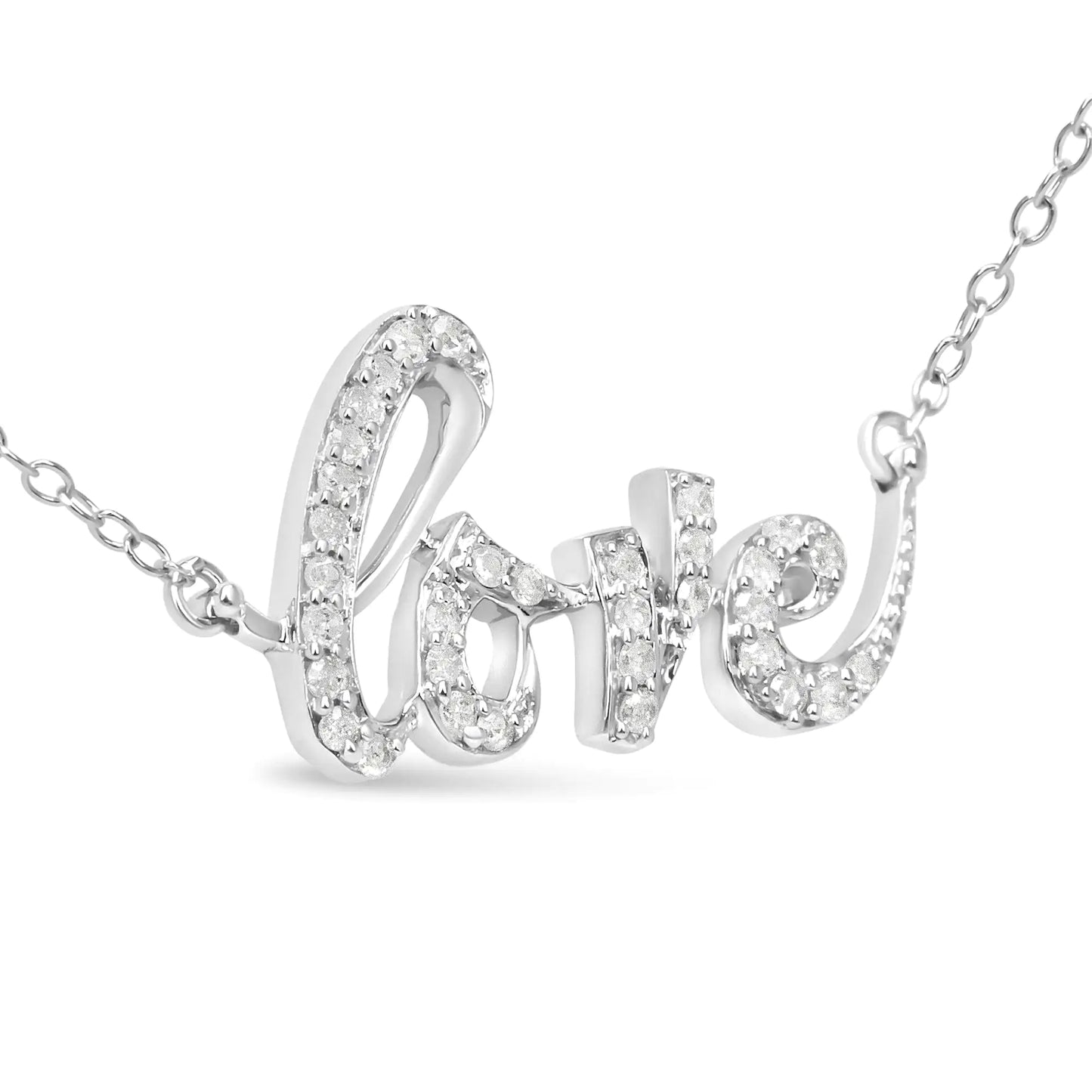 Sterling Silver Love Pendant Necklace