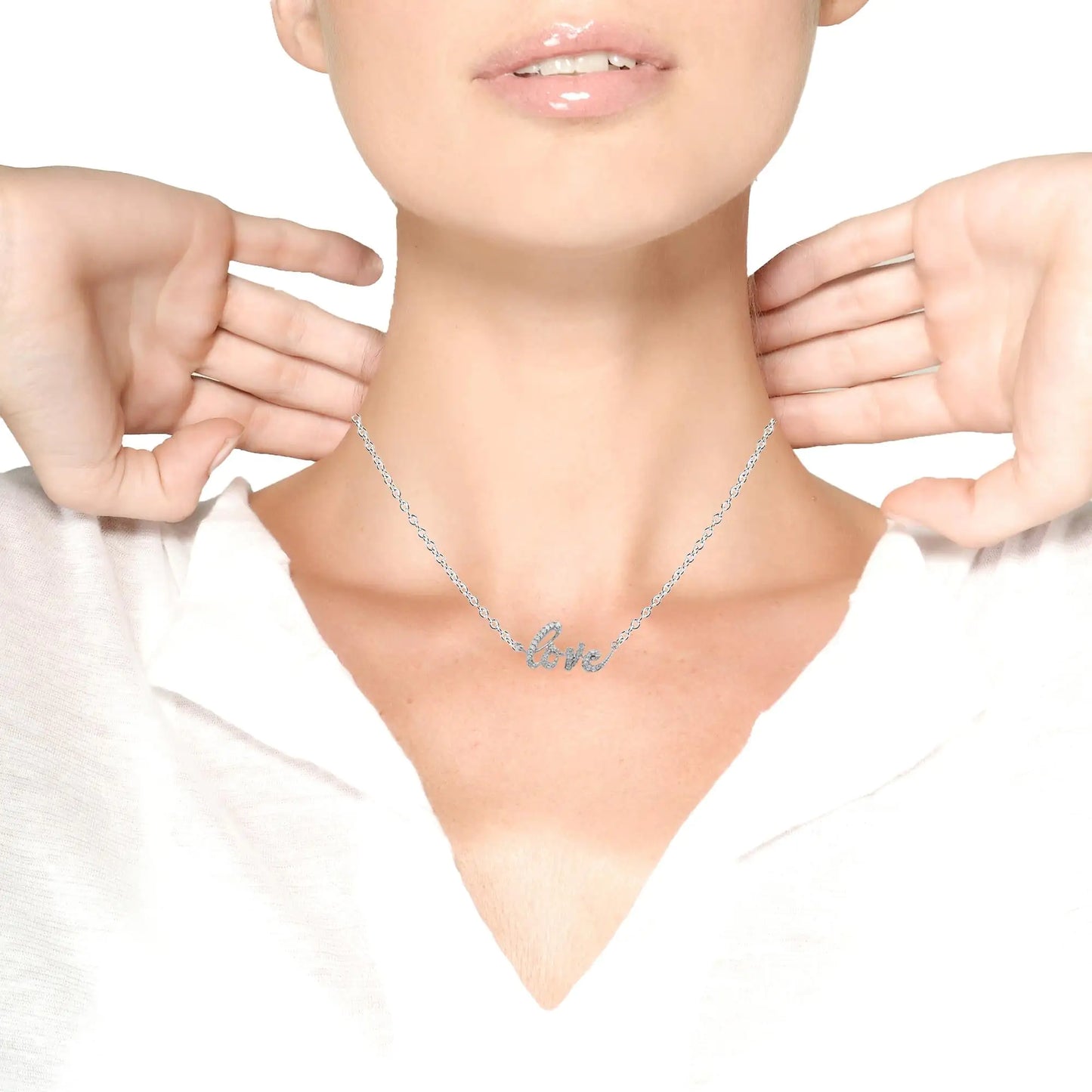 Sterling Silver Love Pendant Necklace