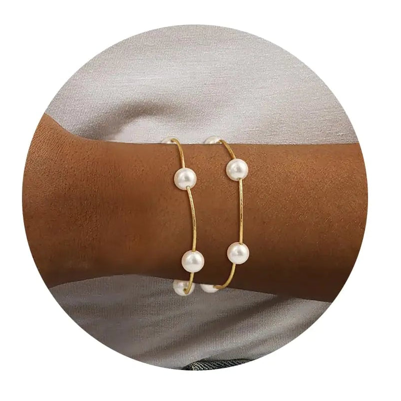 14k Gold Plated White Pearl Blessing Bracelets