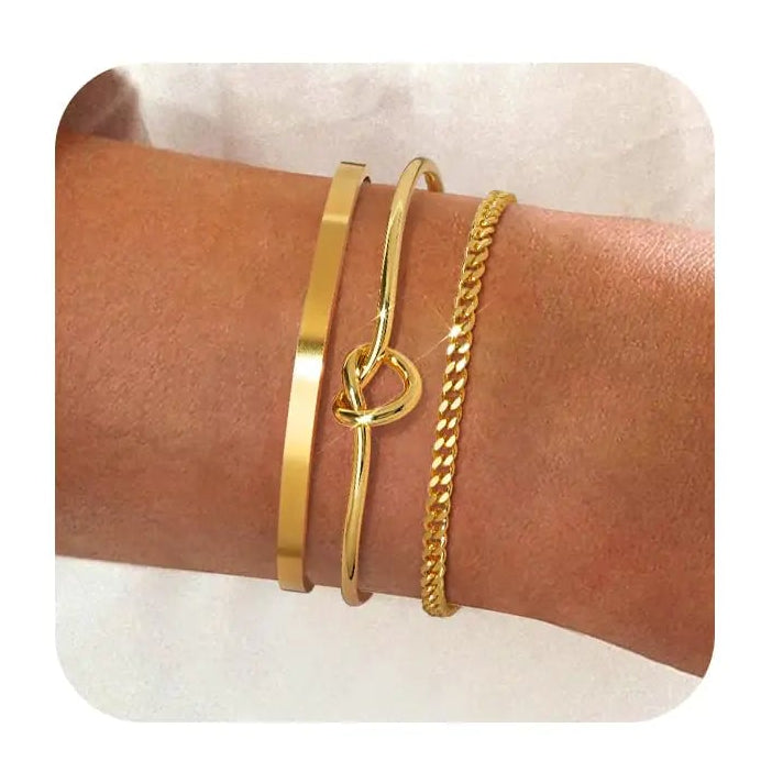 14K Gold Plated Bracelet Stack