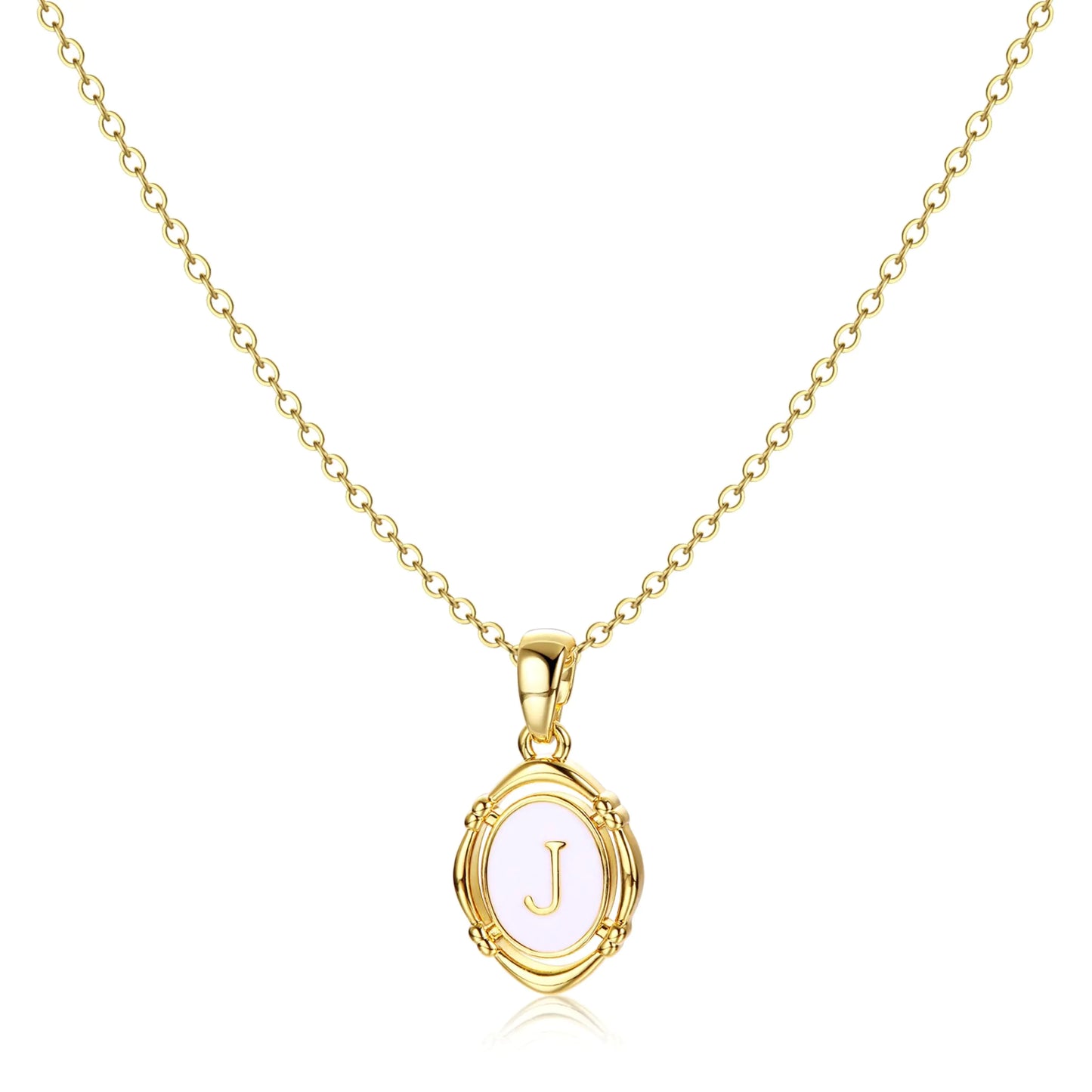14K Gold Plated J Necklace