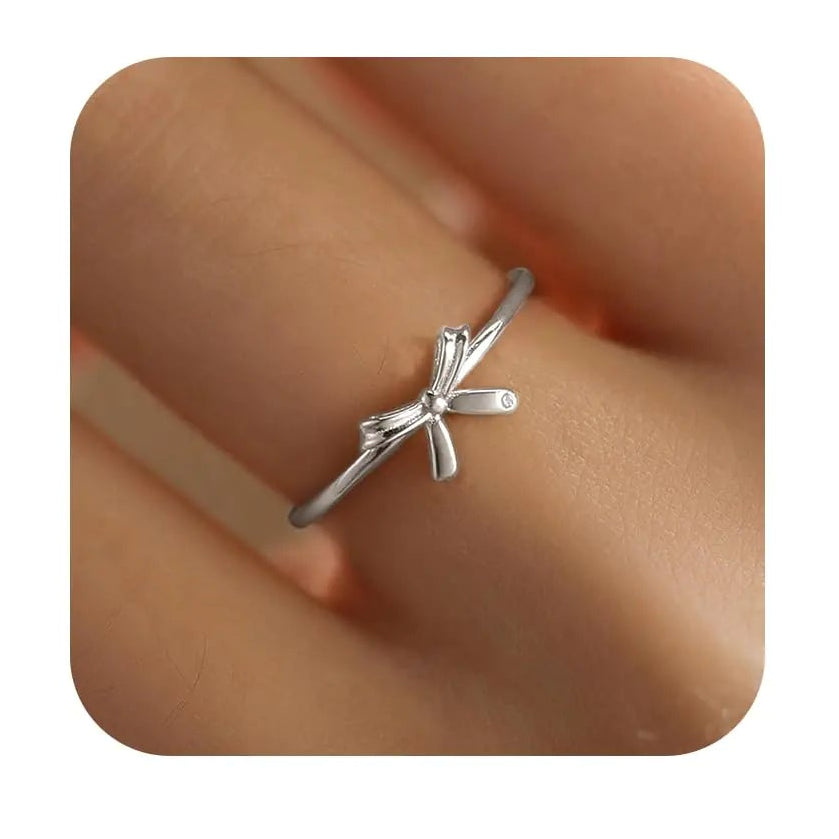 Sterling Silver Bow Friendship Ring