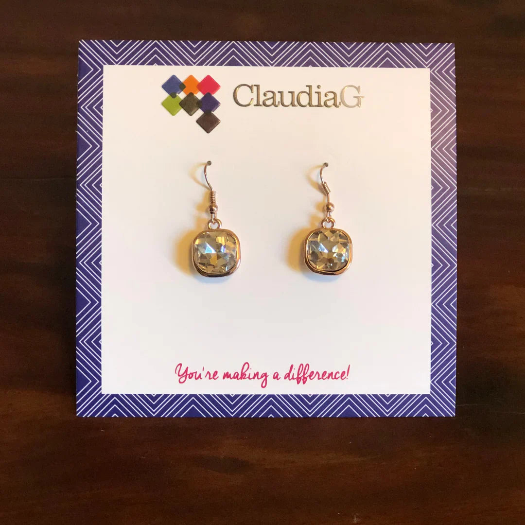Crystal Cube Earrings