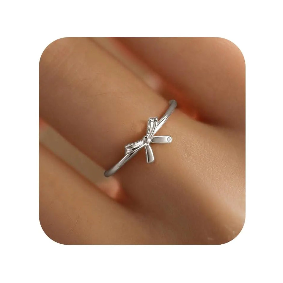 Sterling Silver Bow Friendship Ring