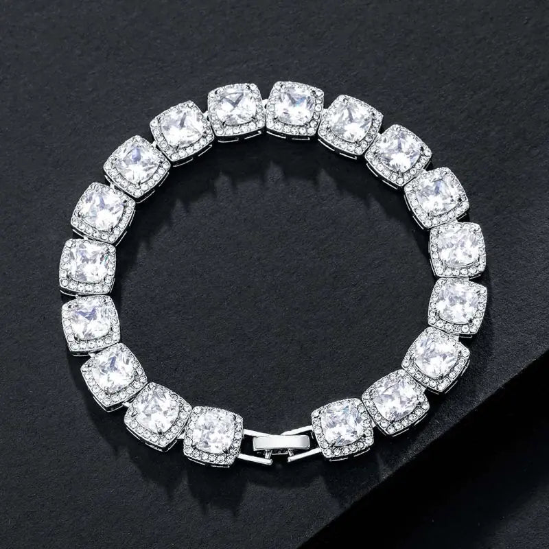 18K White Gold plated, sterling silver Bracelet