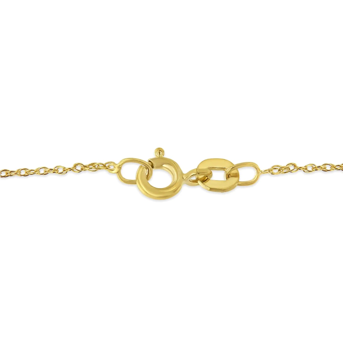 14K Yellow Gold Plated Ribbon & Heart Pendant Necklace