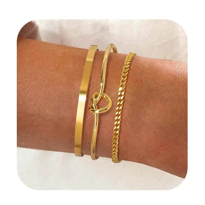 14K Gold Plated Bracelet Stack