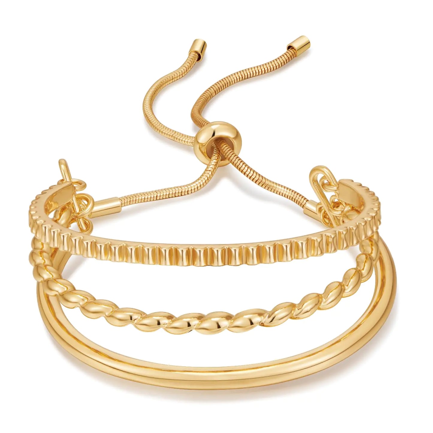 14K Gold Plated Multi Layered Bangle