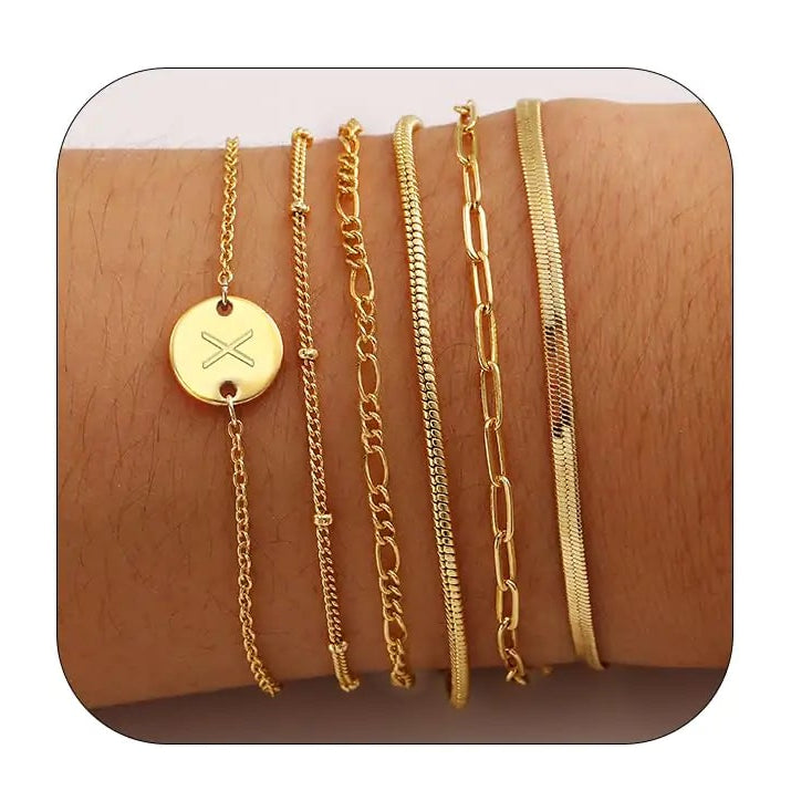 14K Gold Plated Stack Bracelet