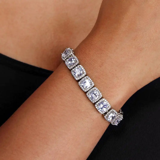 18K White Gold plated, sterling silver Bracelet