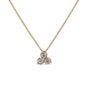 14K Yellow Gold Plated 3 Stone Trio Pendant Necklace