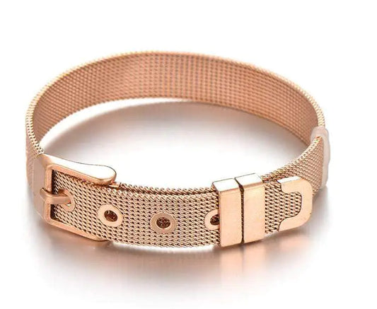 Stainless Steel Slider Bracelet -Rosegold