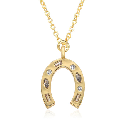 Yellow Gold Lucky Horseshoe Necklace