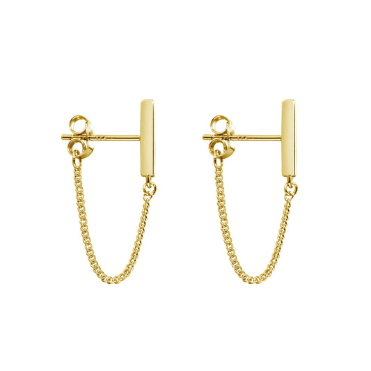 14K Gold Plated Dangle Stud Earring