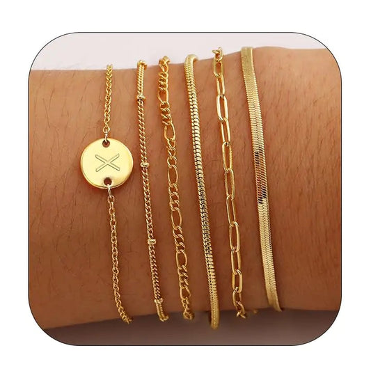 14K Gold Plated Stack Bracelet