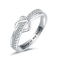 Sterling Silver Love Knot Ring Engraved "Always in My Heart"