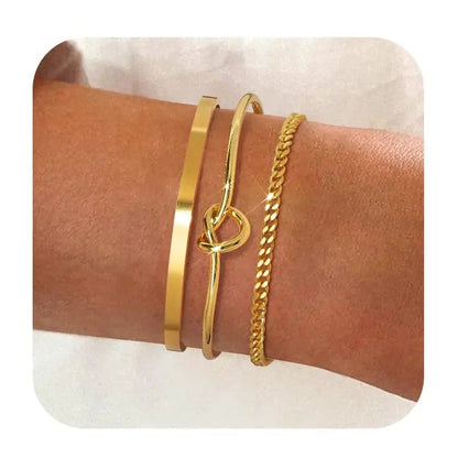 14K Gold Plated Bracelet Stack