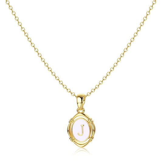 14K Gold Plated J Necklace
