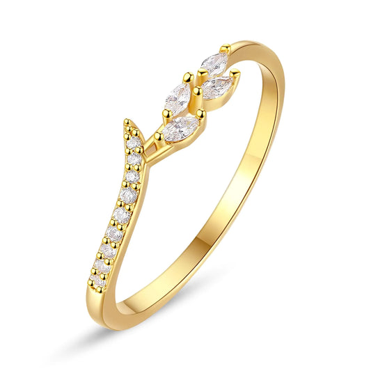 18K Gold Plated Leaf Ring