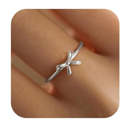 Sterling Silver Bow Friendship Ring