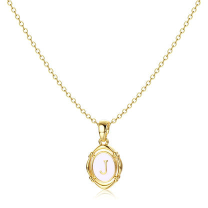 14K Gold Plated J Necklace