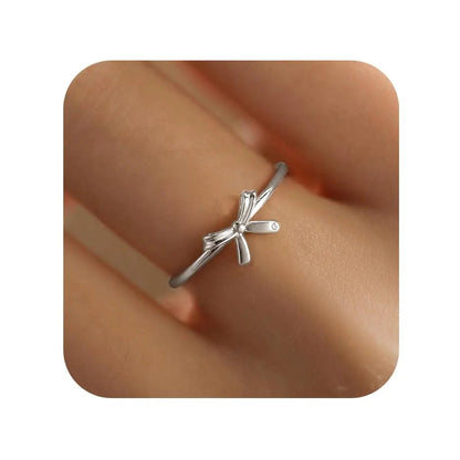 Sterling Silver Bow Friendship Ring