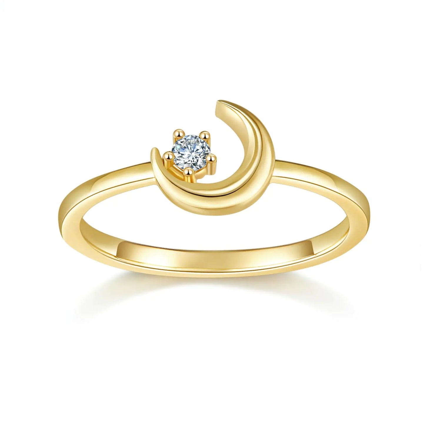 14K Gold Plated Crescent Moon Ring