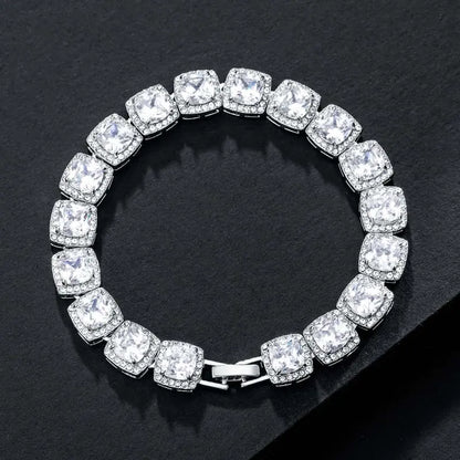 18K White Gold plated, sterling silver Bracelet