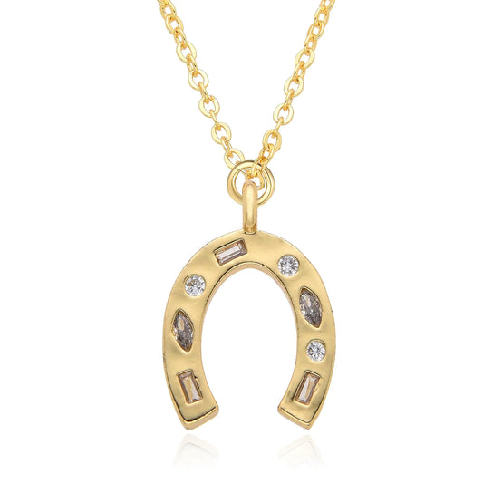 Yellow Gold Lucky Horseshoe Necklace