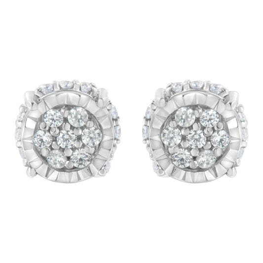Sterling Silver Floral Stud Earring