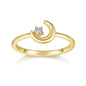 14K Gold Plated Crescent Moon Ring