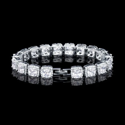 18K White Gold plated, sterling silver Bracelet
